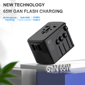 Evrensel seyahat şarj 65W GaN USB tip C adaptörü 3 Port dünya çapında gerilim 5V/2A girişi ile abd İngiltere ab AU için uyumlu - Product Image 2