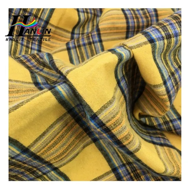 Best Price Wholesale High Quality 21S Yarn Dyed 100% Cotton Plaid Flannel Fabric with low price