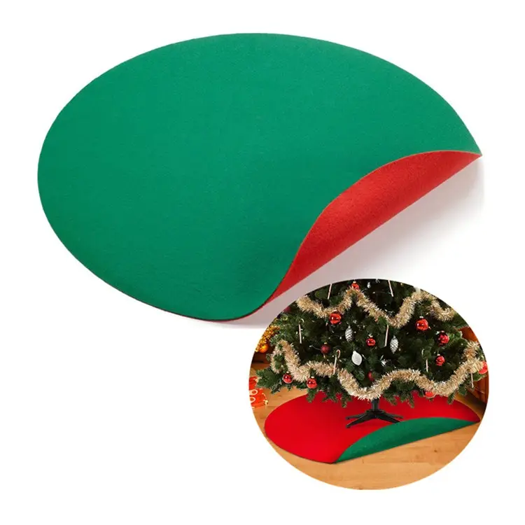 Accessorio per tappetino di supporto per albero di natale reversibile in feltro con decorazione natalizia per protezione del pavimento