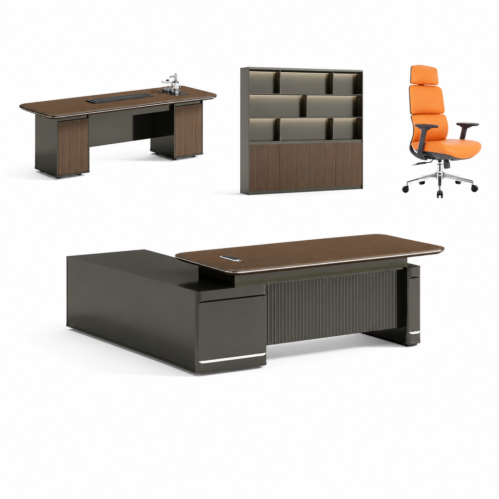 Boss Desk+Boss Chair+Filing cabinet+Tea table