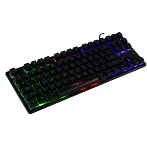 Teclado para ordenador portátil, 87 teclas, impermeable, RGB, Teclado mecánico para juegos con teclas de función multimedia, teclado láser - Product Image 1