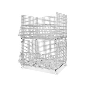 Contenedores de paletas de malla plegables de transporte logístico de almacén a granel de Metal apilables personalizados huecos de PP europeos - Product Image 4