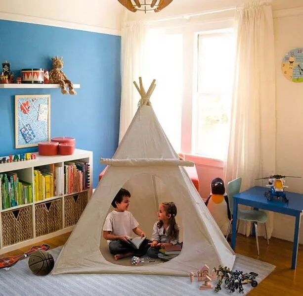 Di alta Qualità Per Bambini Tenda del Gioco Enorme Indiano Tela Teepee Tenda Giocattolo Per Bambini Tenda con Finestra