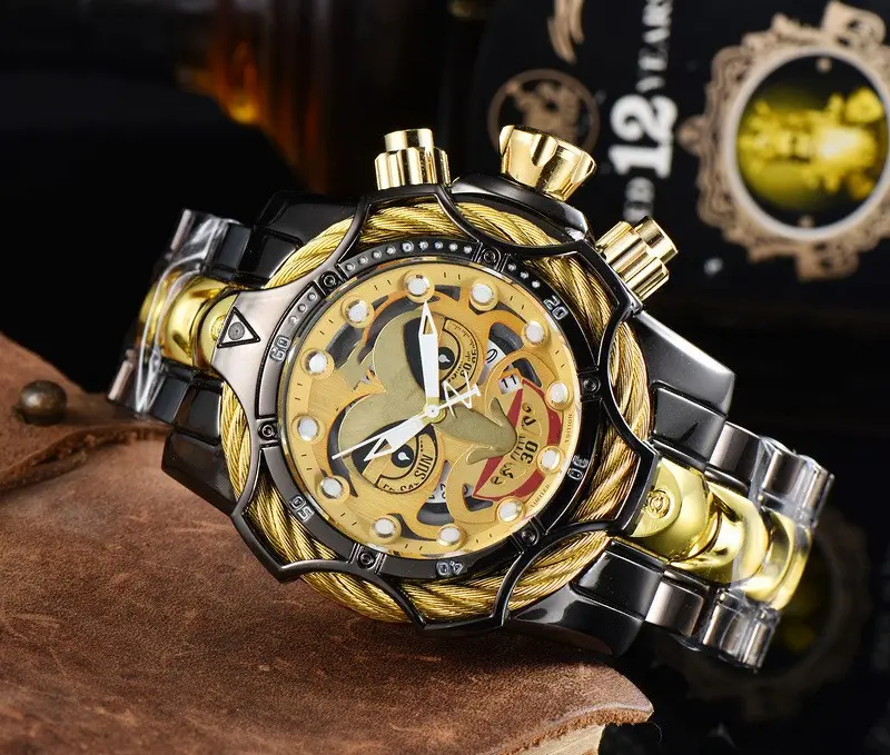 クォーツメンズ腕時計メーカー卸売大型ダイヤルスチールテープを招待