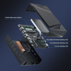 HYSTOU yeni mikro bilgisayar ana I7 I9 Octa çekirdek WIN 10 RAM DDR4 MAX 64GB HD DP tip-c 3 ekran masaüstü oyun Mini adet - Product Image 3