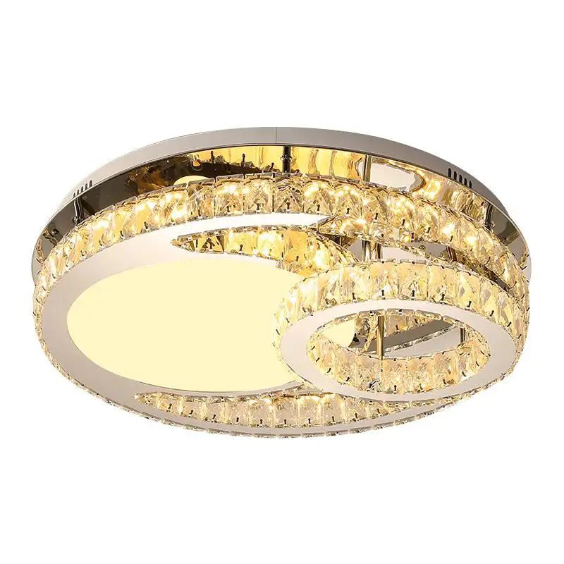 Lampu Langit-langit Kantor Aplikasi Fashion Round Modern Langit-langit Kristal Lampu Lampu Kamar Tidur Led Lampu Langit-langit Modern 500Mm