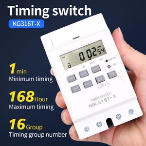 KG316T-X สวิตช์เวลา 30A ตัวจับเวลาอิเล็กทรอนิกส์จอแสดงผล LCD ตัวควบคุมเวลาแบบตั้งโปรแกรมได้พร้อมหน่วยความจําปิดทึบ