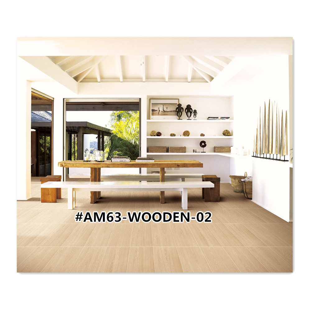 China Matte surface 3D inkjet printed wooden tile Interior glazed ceramic floor tile 300x600mm/12"x24"