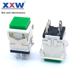 Key <strong>Switch</strong> KD2-23 Without Light Self-locking square Button Square Power <strong>Switch</strong> 6 Pin Holes 17 X 17mm - Product Image 5