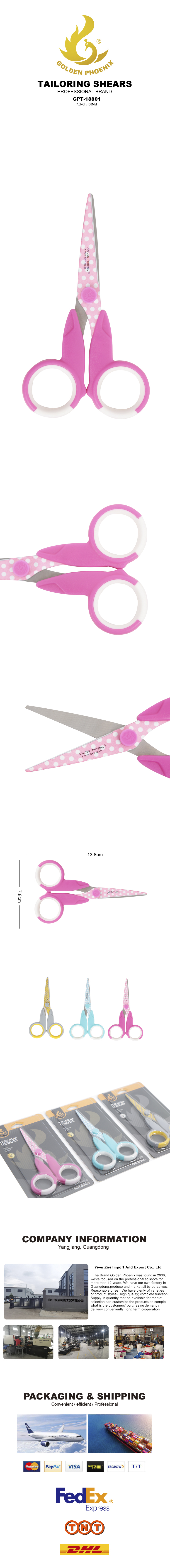 2.5MM 5.5 INCH office scissors stainless steel student scissors plastic handle safe School student kids Scissorsrs