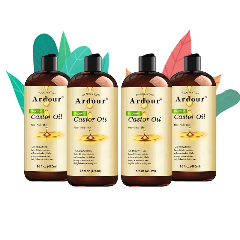 Productos para el cuidado del cabello negro OEM para el crecimiento del cabello Aceite de ricino orgánico Aceite para el cabello y el cuerpo Aceite de masaje hidratante