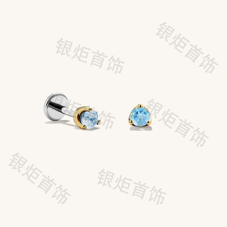 18k gold + white gold blue topaz Dec
