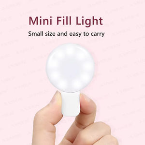 Gemi hazır mini selfi ışığı led halka USB şarj edilebilir klip üç Stop karartma Mini selfie halka ışık LED el feneri - Product Image 2