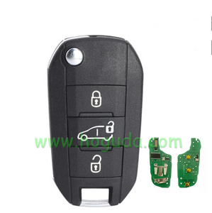 For Peugeot 3 Button <strong>Remote</strong> Key with 433MHz and HITAG AES 4A Chip Without lg - Product Image 2