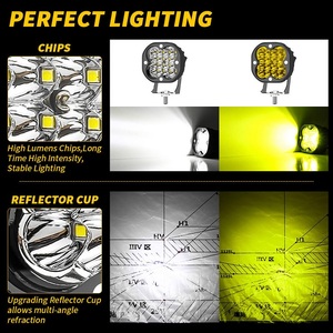 HY 3 Inch Square Light Combo 4x4 <strong>Led</strong> Work Light Offroad Spotlight for Car Truck Tractor Motorcycle Boat