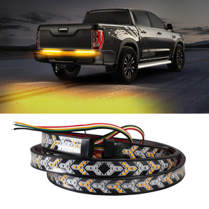 ไฟท้าย LED แบบก้างปลาขนาด60นิ้ว150ซม. สำหรับรถยนต์รถปิคอัพ12V พร้อมระบบสแกนพวงมาลัยแฟลชคู่เลนส์สีแดงใสสีเหลือง - Product Image 3