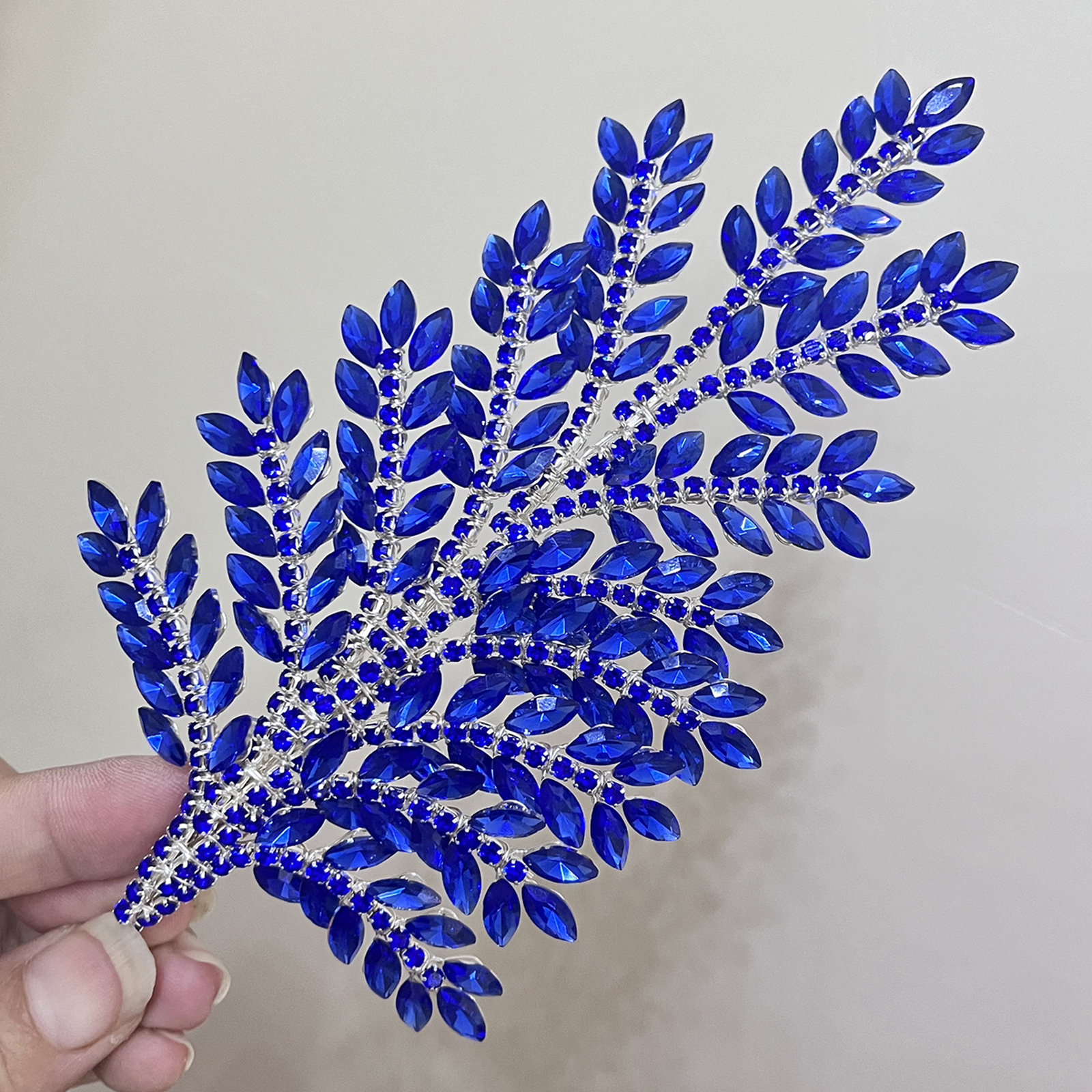 Silver base with blue