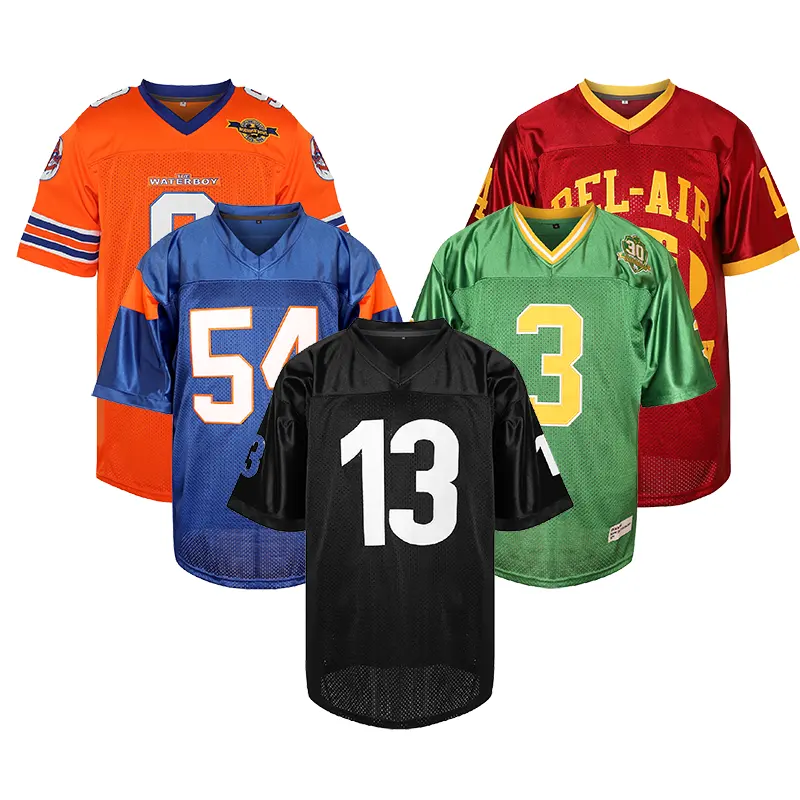 Kit da calcio a sublimazione con logo personalizzato maglia da football americano in rete traspirante personalizzata