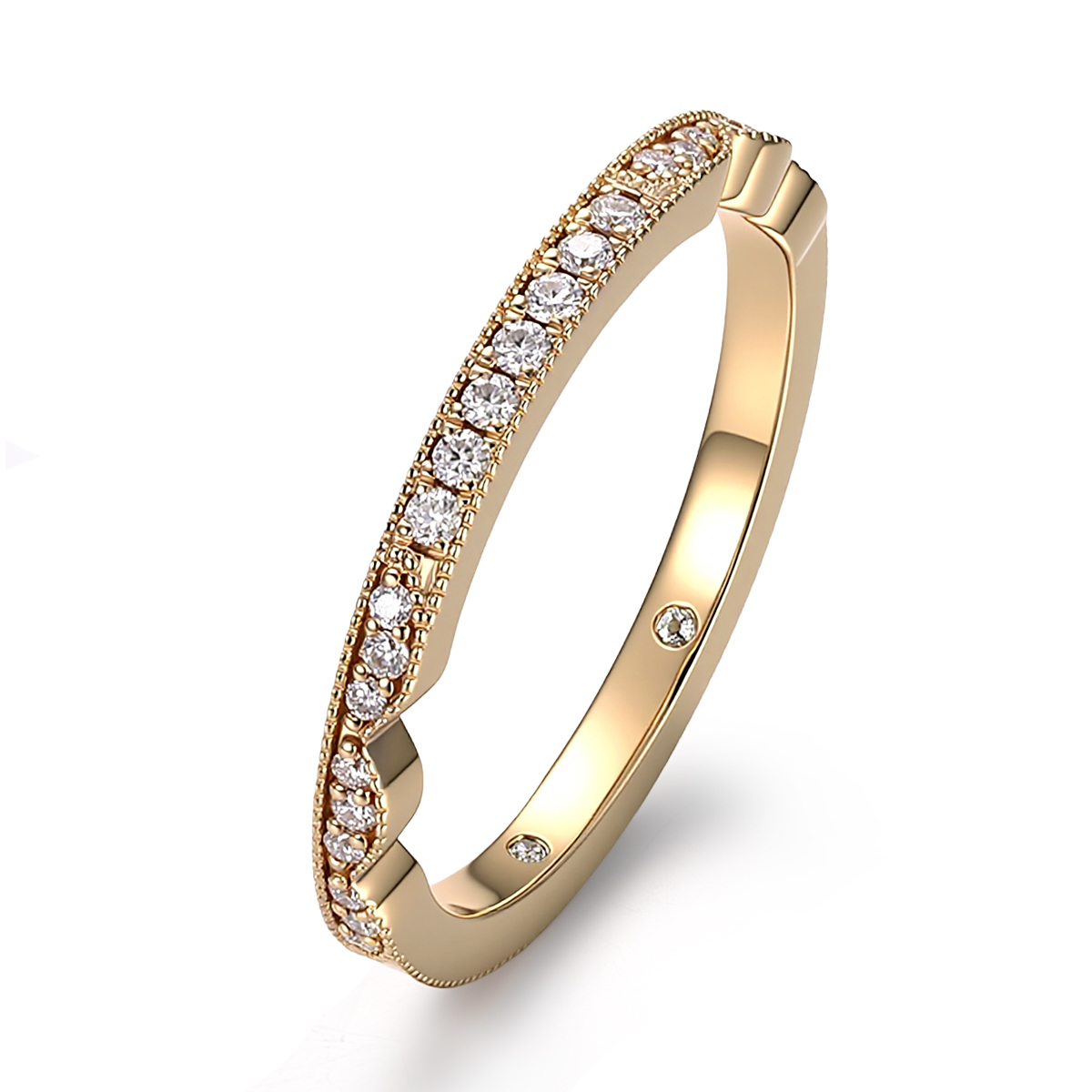 Bague en or massif 18 carats avec diamant de laboratoire