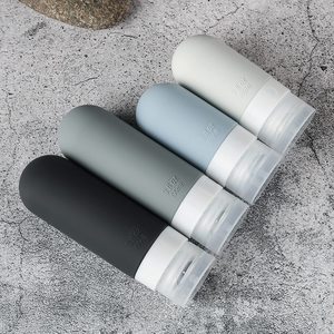 硅胶旅行瓶套装-TSA批准的防漏硅胶可挤压容器，用于洗漱用品碳粉化妆液黑色 - Product Image 6