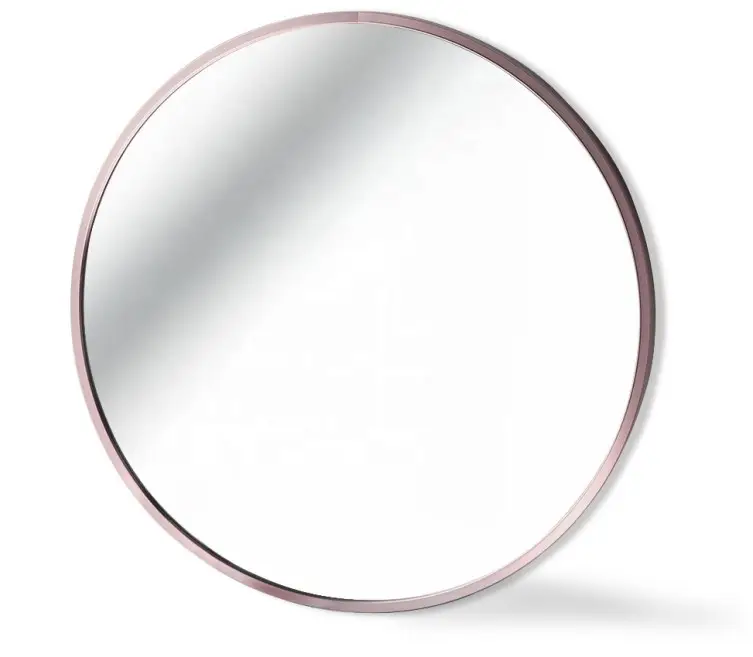 Espelho de lavar sala de estar, círculo espelhado parede redonda armação de metal espelho