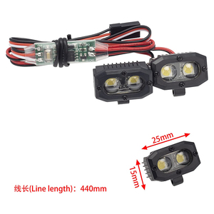<span class=keywords><strong>RC</strong></span> פגוש אור 2 LED הכפול אור כיכר זרקור W/בקר עבור 1/10 <span class=keywords><strong>RC</strong></span> Crawler הצירי SCX10 90046 TRX4 RR10 MST Redcat - Product Image 2