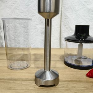 4 in 1 Blender seti 4 bıçak gümüş yüksek hızlı Blender çok fonksiyonlu ticari mikser el mikseri - Product Image 6