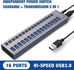 Acasis Dropshipping Aluminum Multi Port USB Charger Power <strong>Adapter</strong> 16 Port USB3.1 Hub With Individual Switches for Mac <strong>Notebook</strong> - Product Image 3