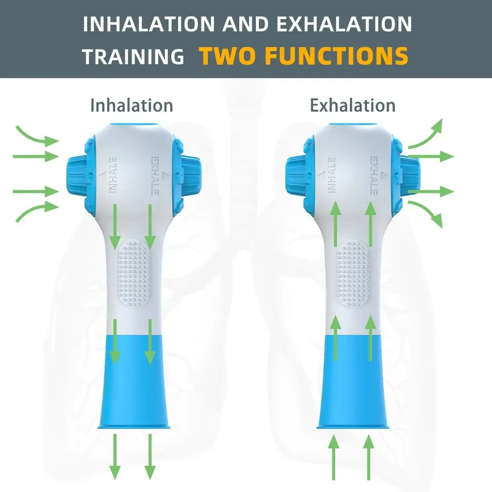 Pelatih pernapasan wajah tipis pelatih kapasitas paru-paru sejuk dapat diatur pelatih kapasitas paru-paru