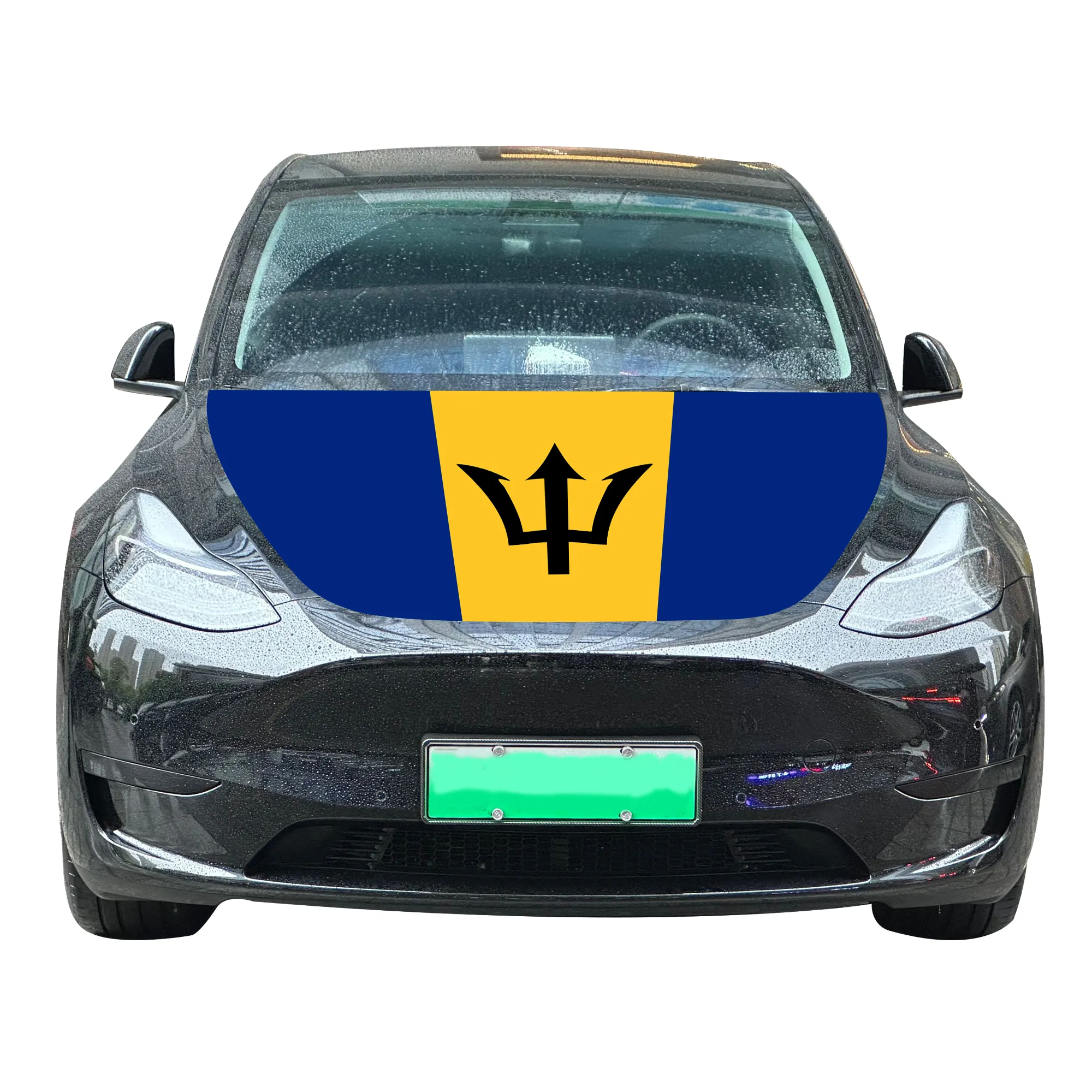 Großhandel 120 x 150 cm Barbados Auto-Haubenbezüge Flagge erschwinglich verschleißfeste und langlebige Auto-Motor-Haubenbezug