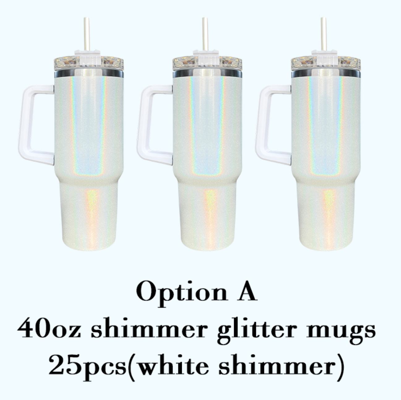 Sublimation blanche scintillante à paillettes 40 oz