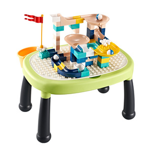 <strong>Multi</strong> <strong>Functional</strong> Building Block Toys Plastic Portable Block <strong>Table</strong> and Chair DIY Bricks Toy Sets Learning <strong>Game</strong> Study Desk - Product Image 1