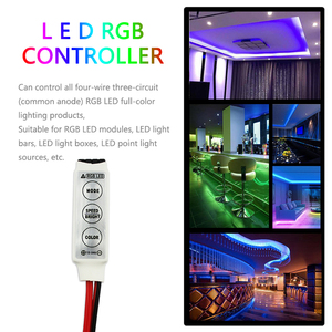 Мини светодиодный контроллер DC 12 В 24 В 12А RGB 3-канальный PWM-сигнал Диммер модуль 3 кнопки для 5050 2835 3535 3014 красочная световая лента - Product Image 6
