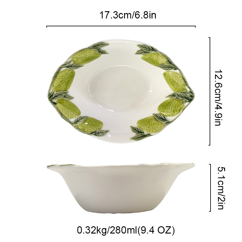 Green 6-inch lemon bowl