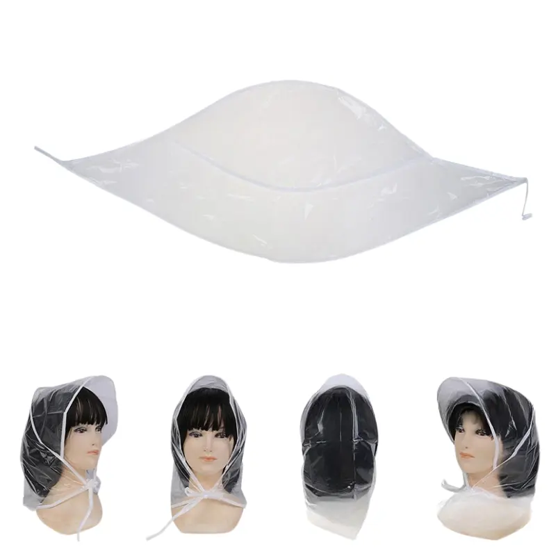 H103 Visera impermeable Sombrero de lluvia para hombres Mujeres Unisex Gorra de plástico transparente