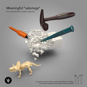 茎活动科学挖掘恐龙挖掘化石模型玩具益智逼真挖掘恐龙骨架套装 - Product Image 5