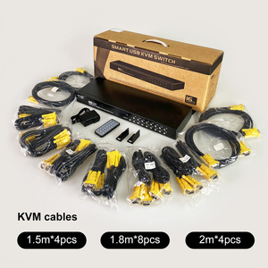 16ポートKVMコンソールVGAMT-VIKIラックマウントUSBVGAKVMスイッチ16x1スイッチャー16 in 1 out 16パックケーブル - Product Image 6