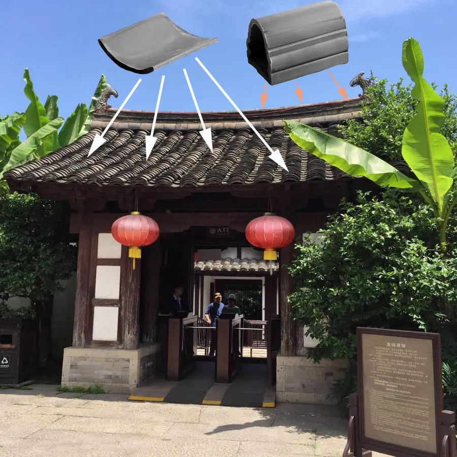 بلاط سقف سيراميك تراثي للمعابد اليابانية