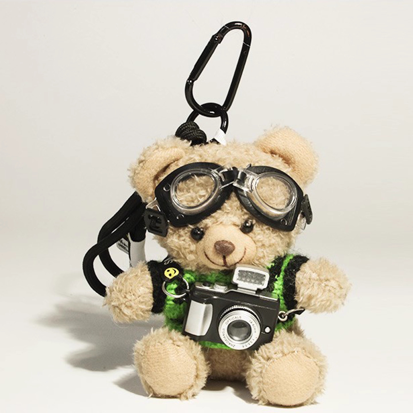 Cámara Kaka Flash - Gafas Verdes - Oso Pardo - Lanyard Negro