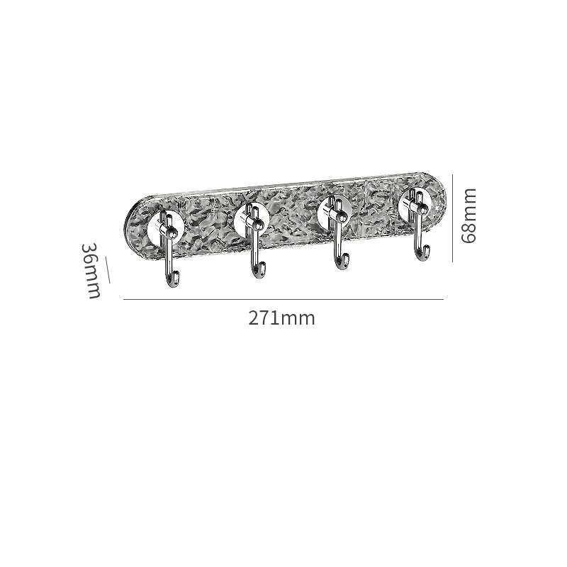 Gris transparent argent 4 crochets