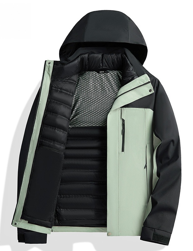 Chaqueta de plumas para hombre, estilo moderno - Verde