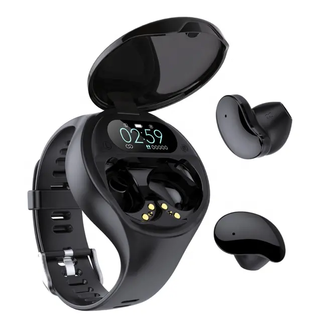 नव आगमन वायरलेस Earbuds बीटी ईरफ़ोन दो में एक स्मार्ट घड़ी TWS बहु कार्यों के साथ ईरफ़ोन