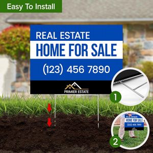 18x24 hai mặt mở nhà bất động sản bán sân dấu hiệu tùy chỉnh logo kinh doanh realtor Board nhựa bãi cỏ dấu hiệu - Product Image 3