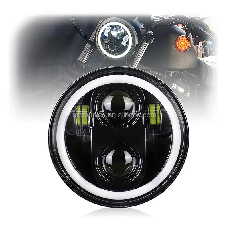 5.75 pouces phare Led pour Harley Davidson Sportsters Dyna Softail phare de moto rond Led Moto phare de vélo