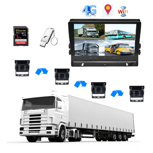 Monitor grabador DVR de 10,1 pulgadas, 4 y 8 canales con cámara Wifi de respaldo inverso para camión, autobús, Coche - Product Image 3