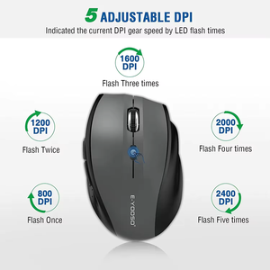 2.4G Mouse senza fili ottico senza fili interfaccia USB portatile 6 pulsanti DPI 800/1200/1600/2000/2400 PC utilizzano Computer ad alta velocità - Product Image 5