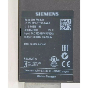 Original 6SL3130-1TE22-0AA0 S120 <strong>BASIC</strong> LINE MODULE INPUT 3PH 380-480V 50/60HZ Model 6SL3130-1TE22-0AA0 - Product Image 3