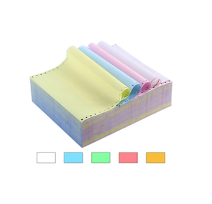 Rollo de papel sin carbón continuo de embalaje personalizado OEM 55 Gsm papel sin carbón de 4 capas para ordenador con diferentes colores