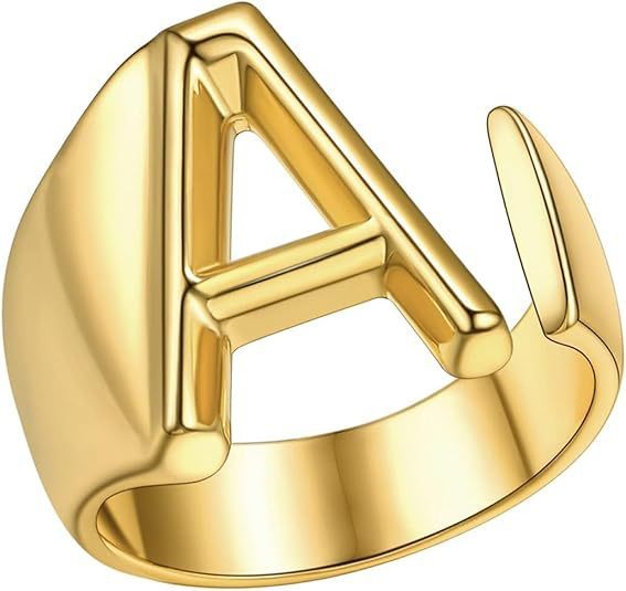 Anillo abierto con letra A