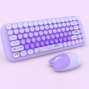 MOFII-teclado y ratón inalámbricos 2 en 1, bonitos, rosa, caramelo, 100 teclas, conjunto de teclado - Product Image 2